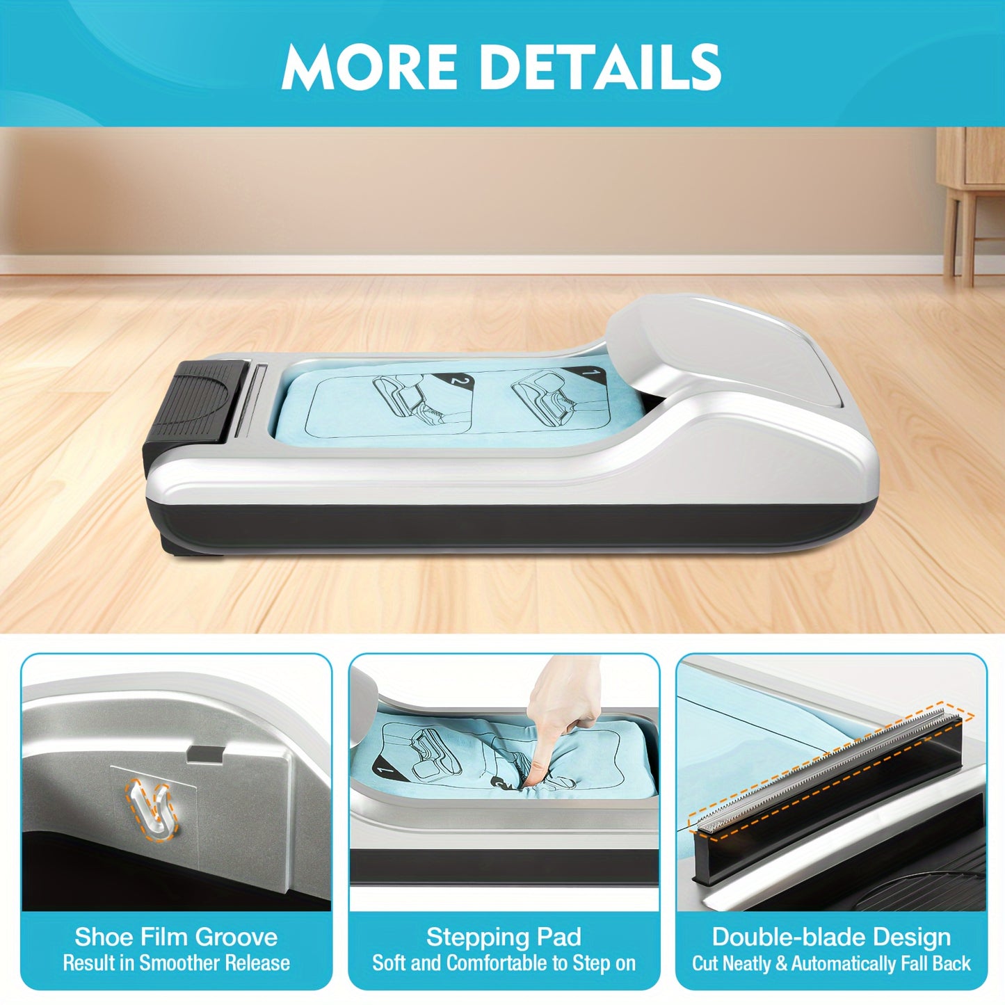 Automatic Shoe Cover Dispenser Overshoe Machine Disposable Anti-skid + Shoe Film