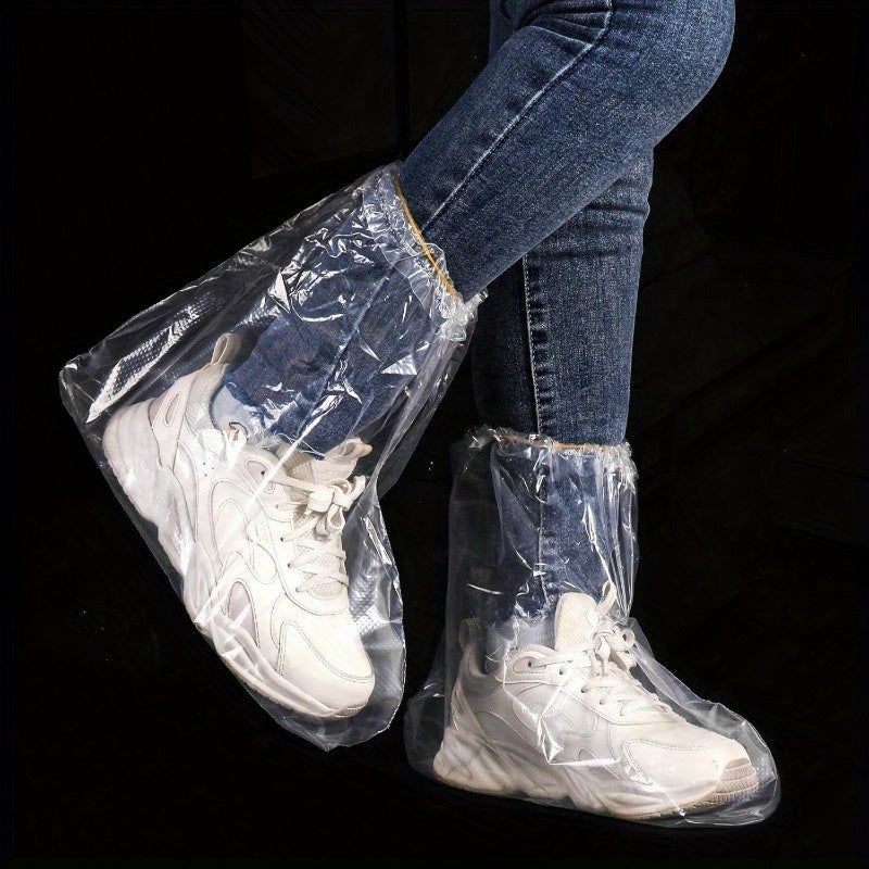 10 Pairs Shoe Covers Boot Covers Plastic Disposable Waterproof Shoe Covers Shoes Cover for Rain Rain Boot Shoe Covers Plastic Boot and Shoe Covers NonSlip Outdoor Waterproof Shoe Protectors