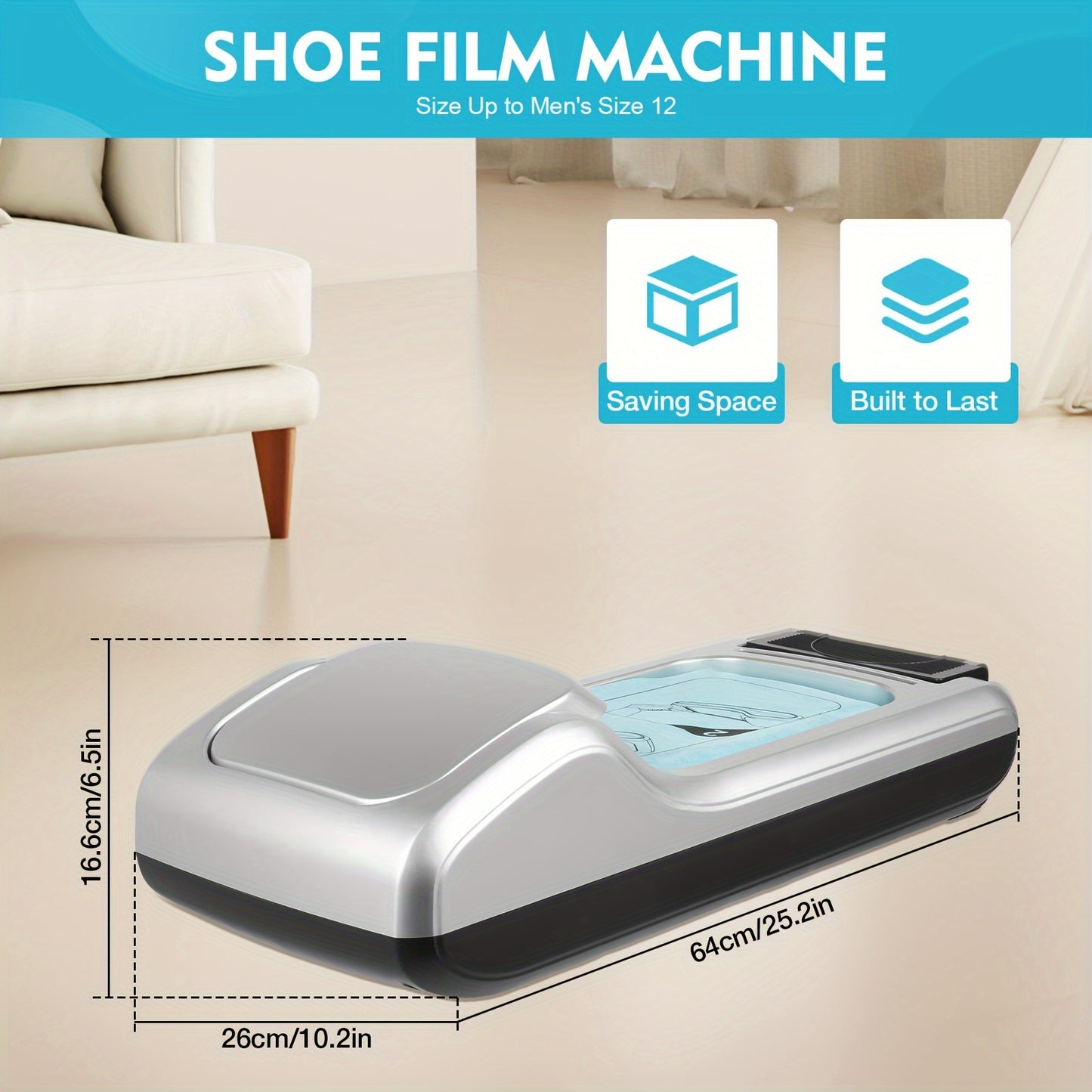 Automatic Shoe Cover Dispenser Overshoe Machine Disposable Anti-skid + Shoe Film